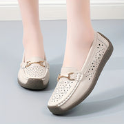 Women's Casual Faux Leather Platform Loafers Slip-On Flat Shoes for Outdoor Use