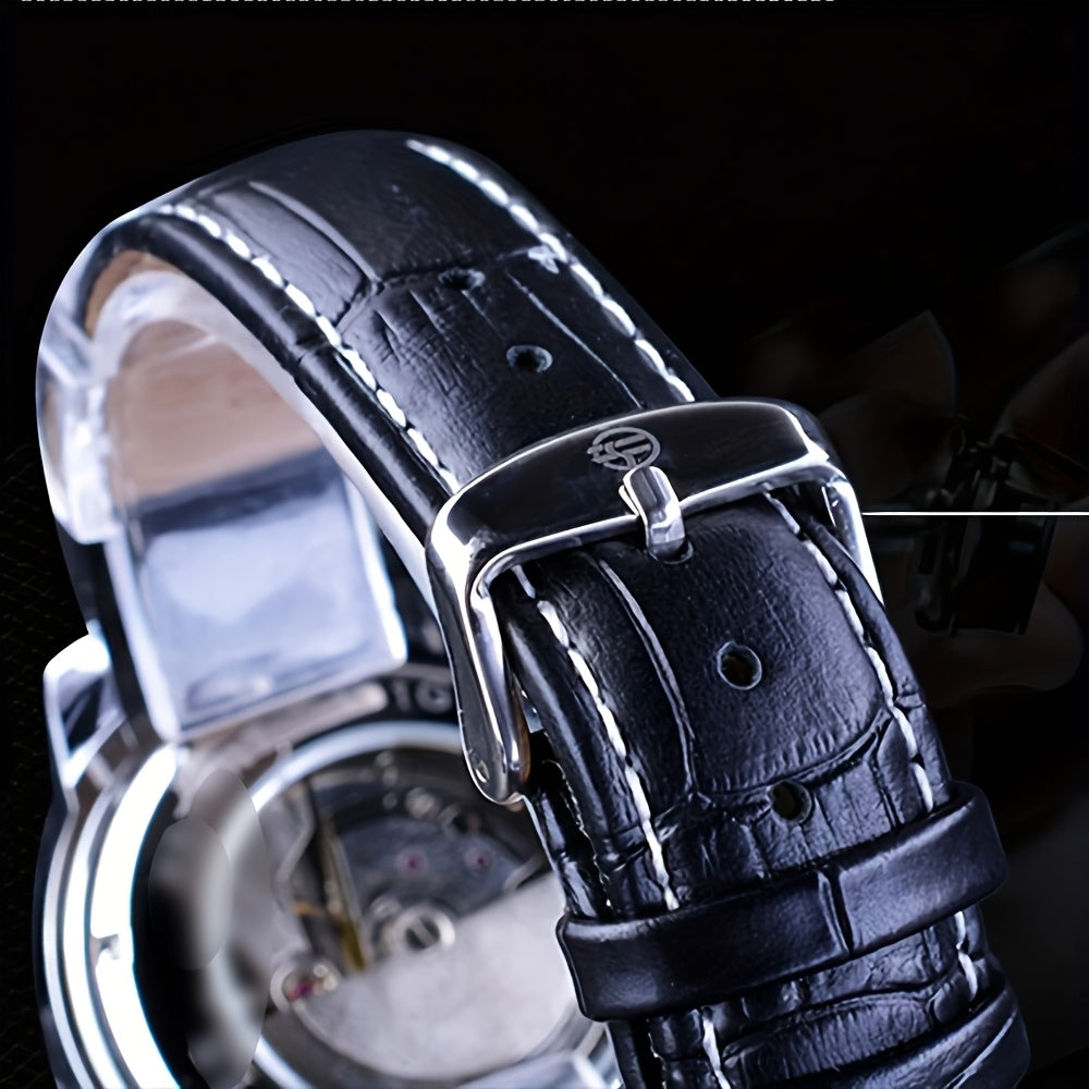 Zarif Tourbillon Moda Erkaklar Avtomatik Mexanik Soati, Qora va Oltin Rangda Ajoyib To'lqin Dizayni bilan, Bilakuzukda Ko'p Funktsiyali Dial Ko'rsatkichiga Ega