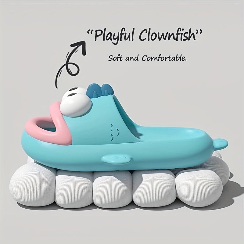 Unisex Cartoon Clownfish Slip-On Slippers Cushioned EVA Indoor Outdoor