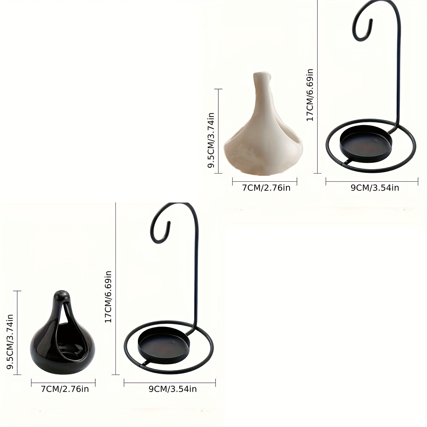 Металлический подвесной аромалампа для ароматерапии черного и белого цвета для украшения гостиной и спальни