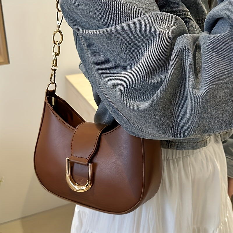 Yarim oy shoulbagi, zip yopilishi bilan polyester ichki qismi, kundalik foydalanish uchun, oq, qora, khaki ranglarda