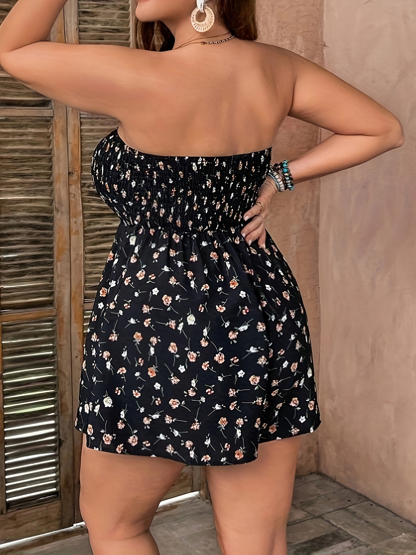 Mono largo de tirantes con estampado floral para mujer talla plus, verano, de una pieza, oversize