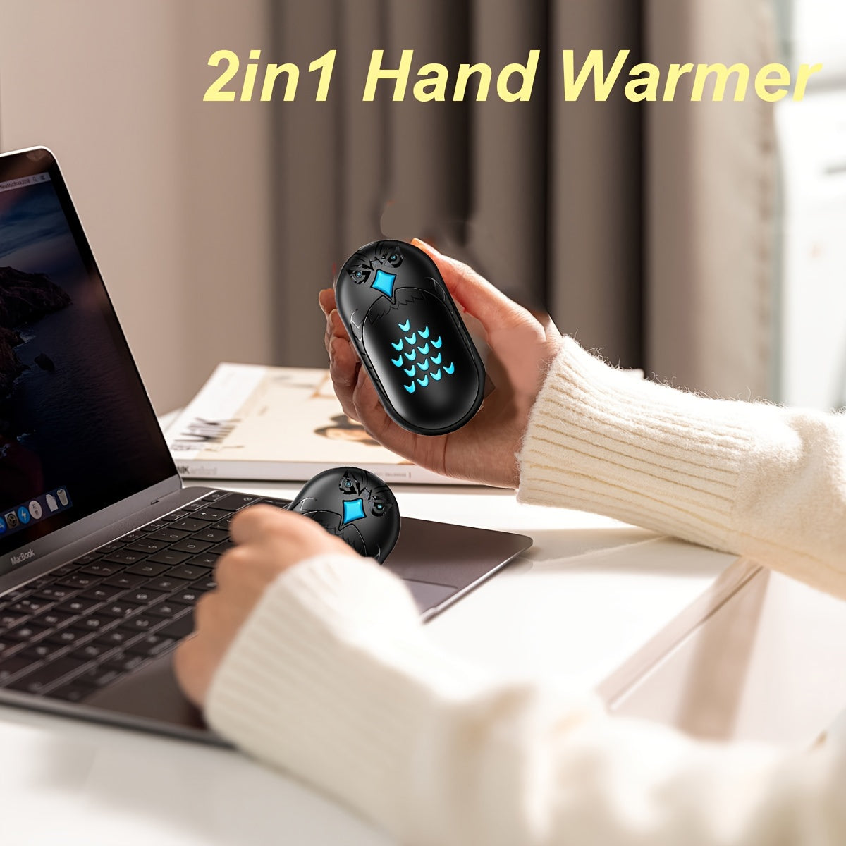 Portable Hand Warmer and Power Bank 3000mAh Rechargeable for Outdoor Camping Travel