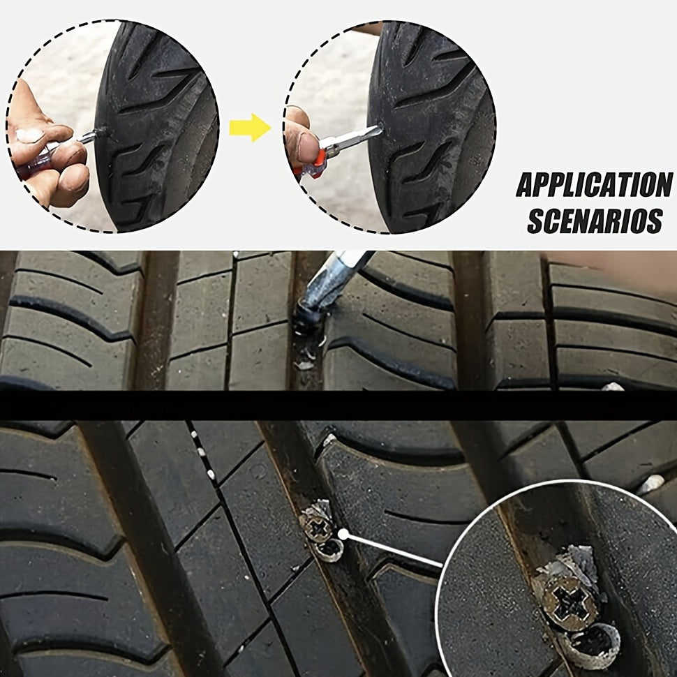Универсальный набор для ремонта шин, резиновые гвозди, винты для автомобиля, мотоцикла, велосипеда