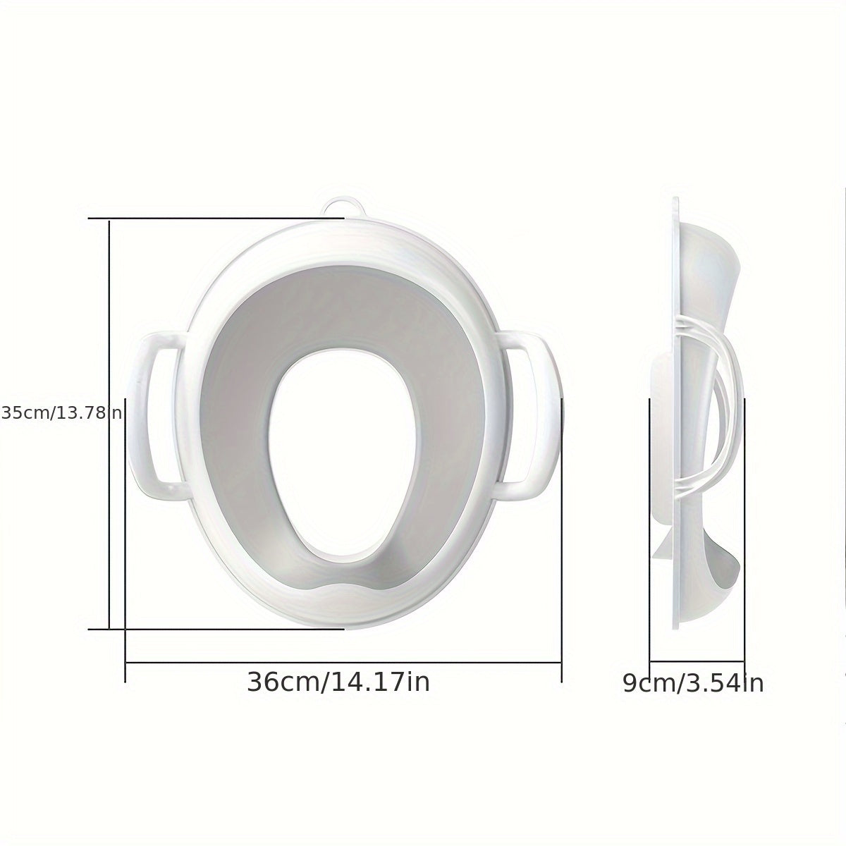 Bolalar uchun bolalar potti o'rindig'i, chidamli hojatxona qopqog'i, tutqichlar bilan, tozalash oson, 0-6 yosh uchun