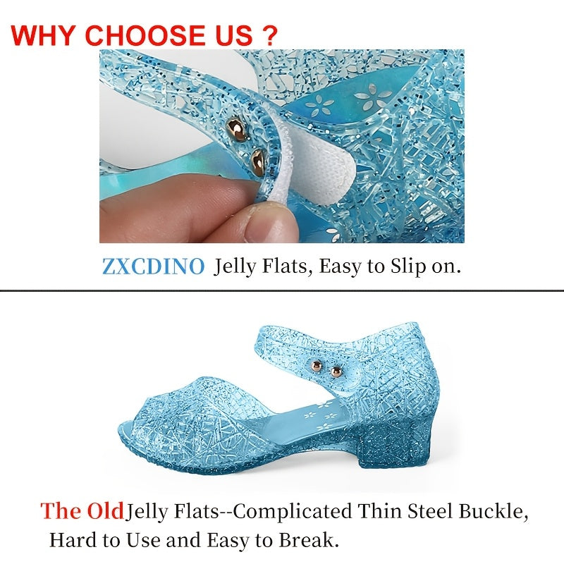 Girls Jelly Flats Shoes - Breathable PVC Mary Jane Sandals for Casual and Party Wear