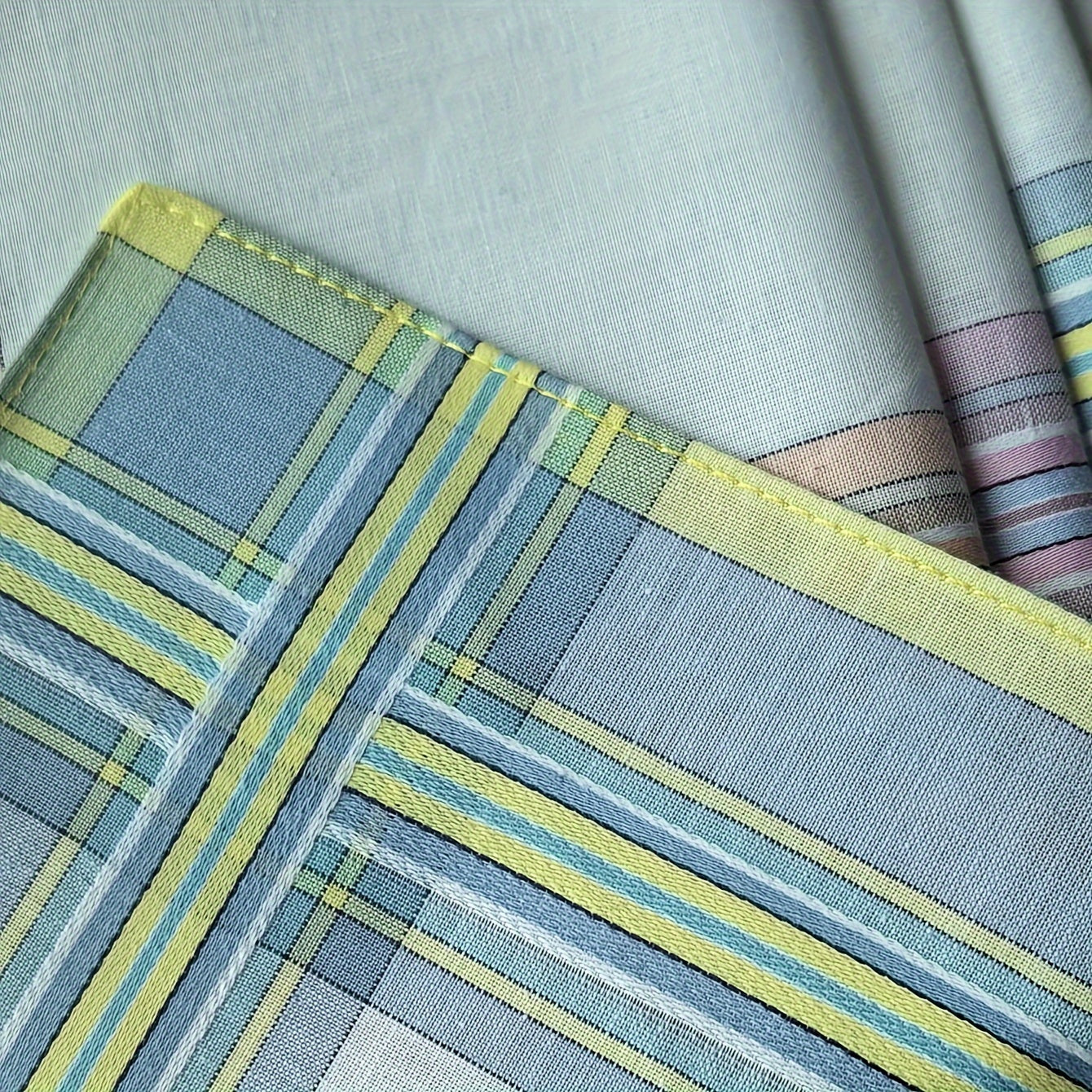 Men's Cotton Handkerchiefs 6-Pack Lightweight Striped 28.45cm Soft Absorbent