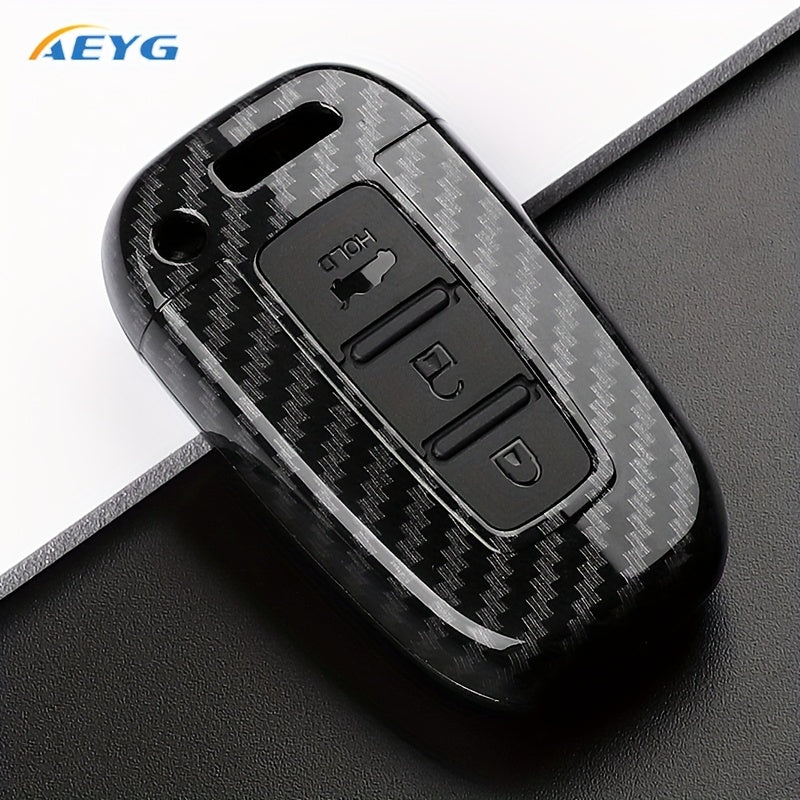 Car Key Cover Carbon Fiber Style ABS Remote Fob for SUV Sedan