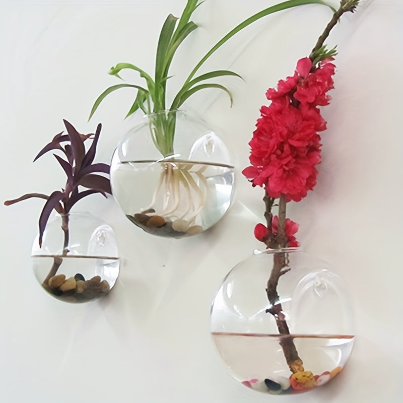Glass Wall Vase for Home Decoration in Living Room, Balcony or Bedroom