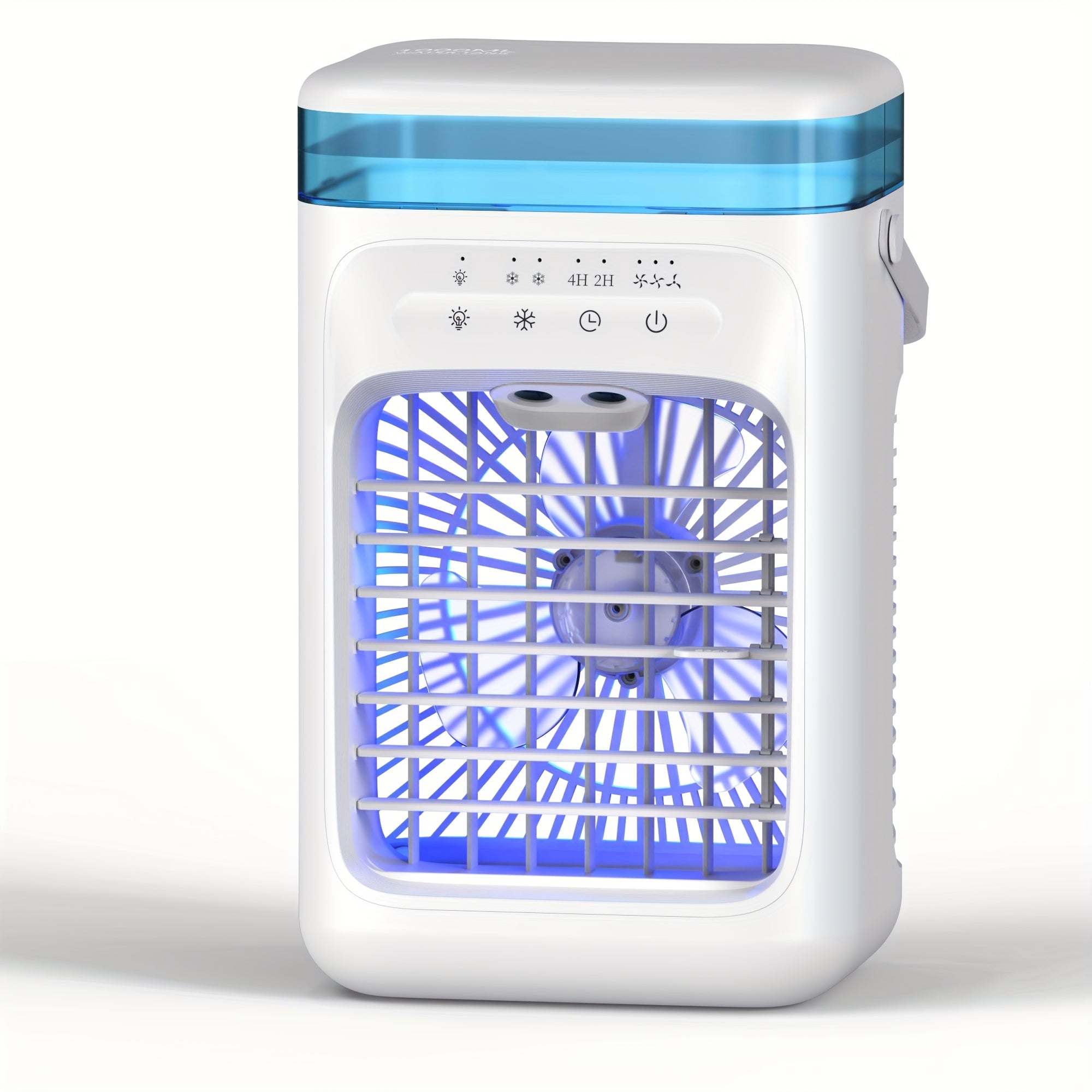 Portable desktop air conditioner fan with dual spray for home bedroom camping travel