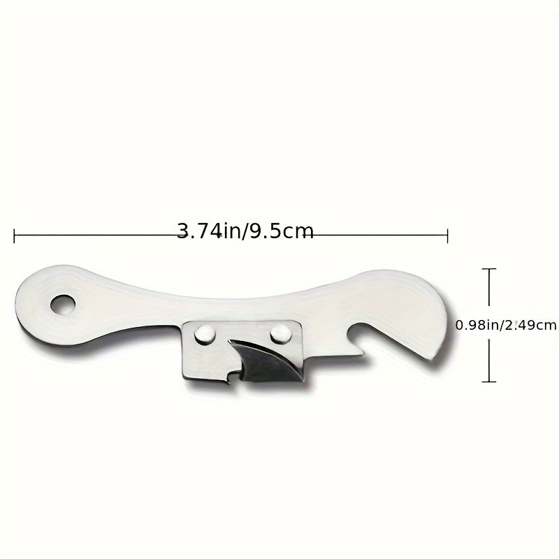 Ko'p ranglarda mavjud bo'lgan, ko'p funksiyali konserva ochuvchi va shisha ochuvchi sifatida ishlaydigan portativ zanglamas po'latdan yasalgan oshxona asbobi.