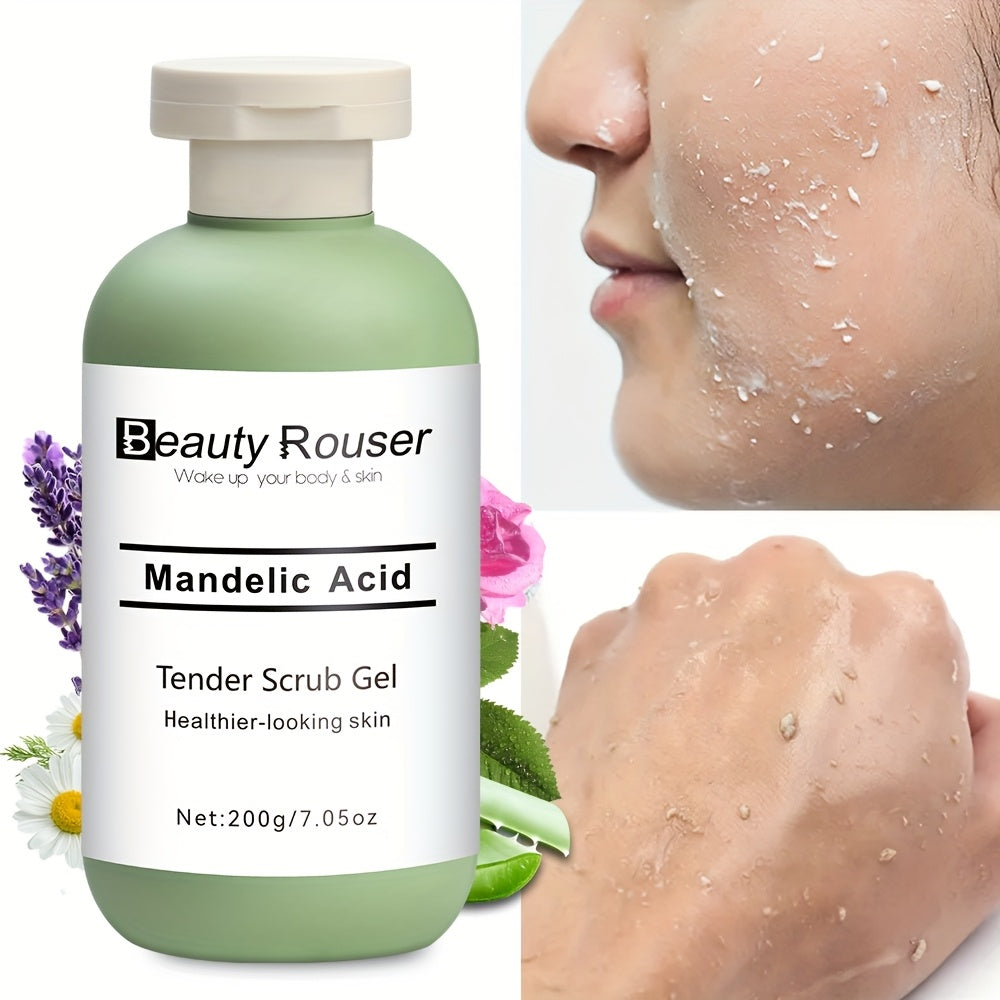 Unisex Facial and Body Scrub with Mandelic Acid Aloe Vera Rose Extract Moisturizing Deep Pore Cleansing