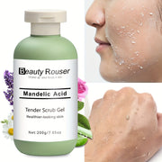 Mandelik kislota tozalovchi geli aloe va atirgul ekstrakti bilan - yumshoq, namlantiruvchi yuz va tanani skrab, chuqur po'lat tozalash, terini to'sib qo'yadi, alkogolsiz, barcha teri turlari uchun mos.