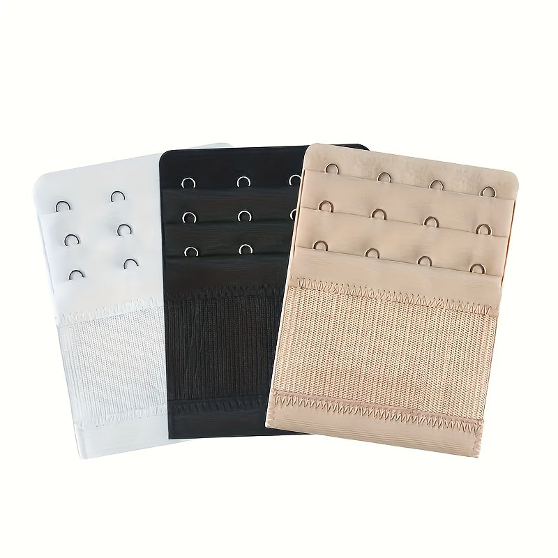 3-Piece Set of Mixed Color Bra Extenders and Adjustable Straps for Women