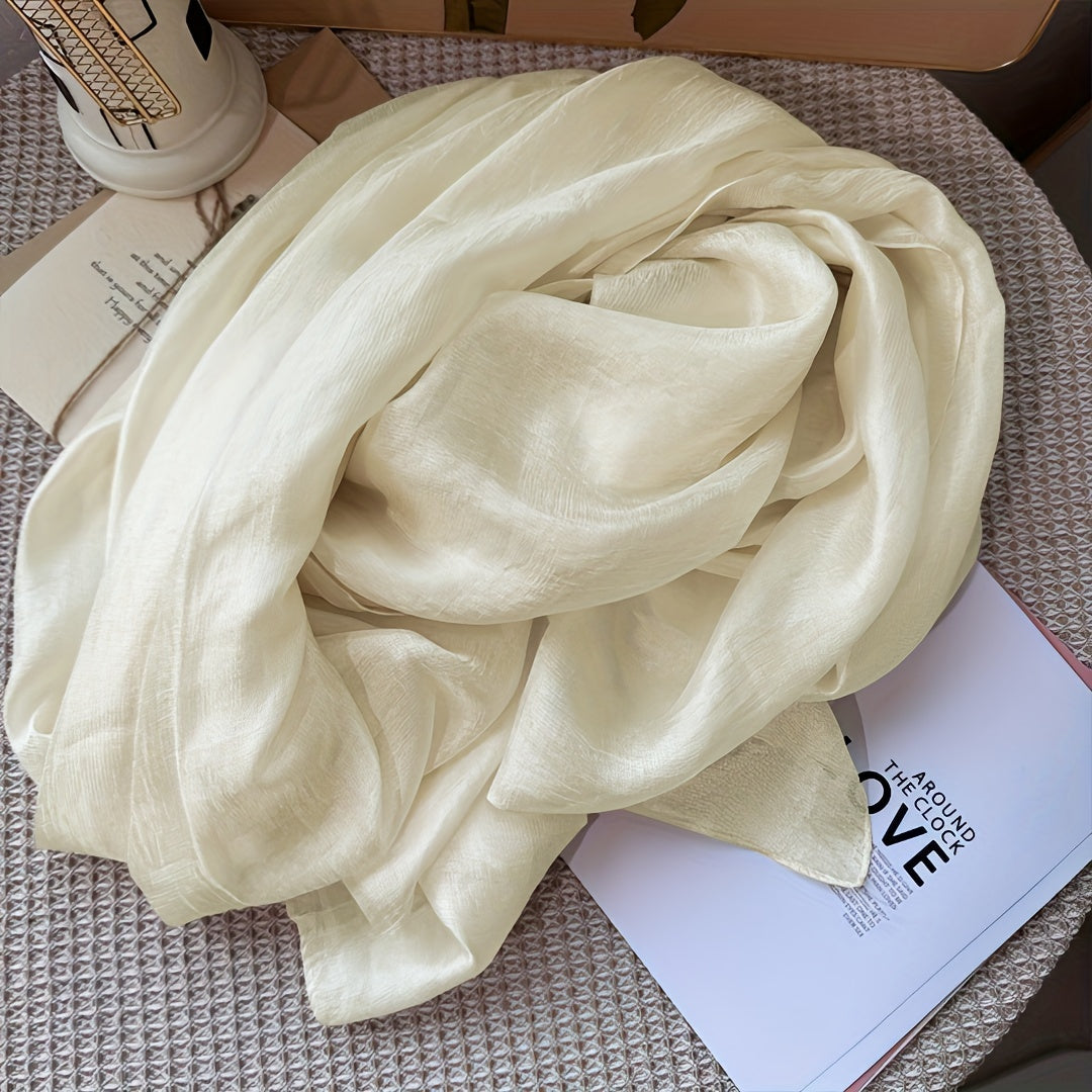 Yorug' Chiffon sharf quyoshdan himoya qiluvchi shalv plyajda tashqi faoliyatlar uchun polyester 70g/m²