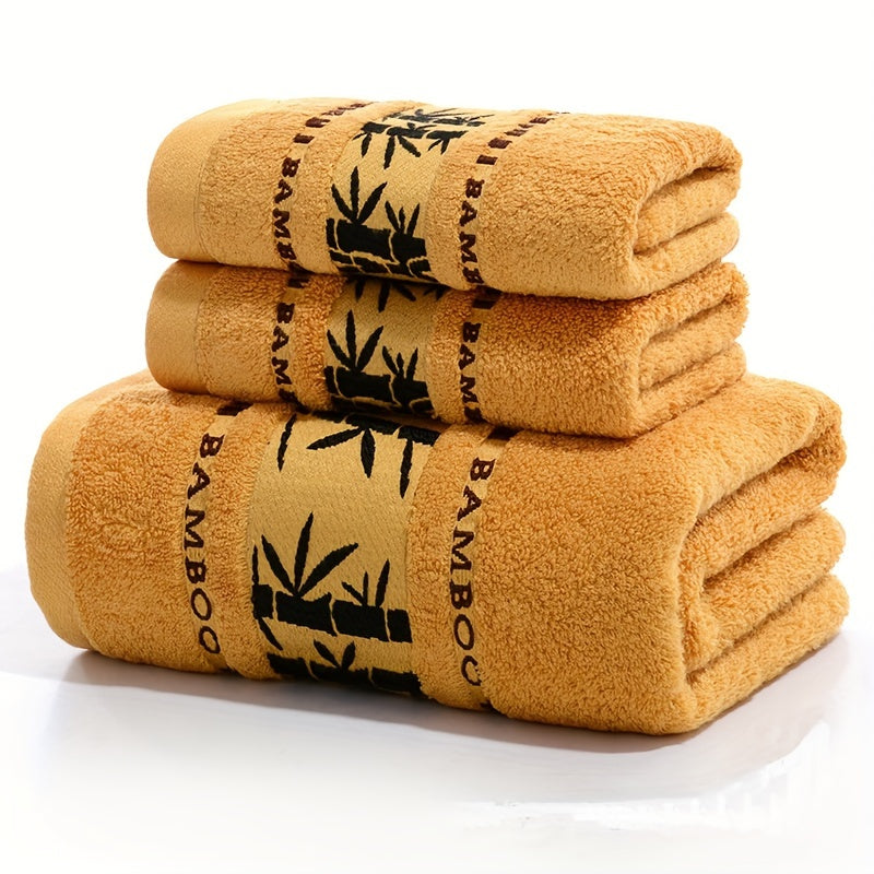 Bamboo Fiber Bath Towels Set 3 Pieces Absorbent and Soft for Men Women