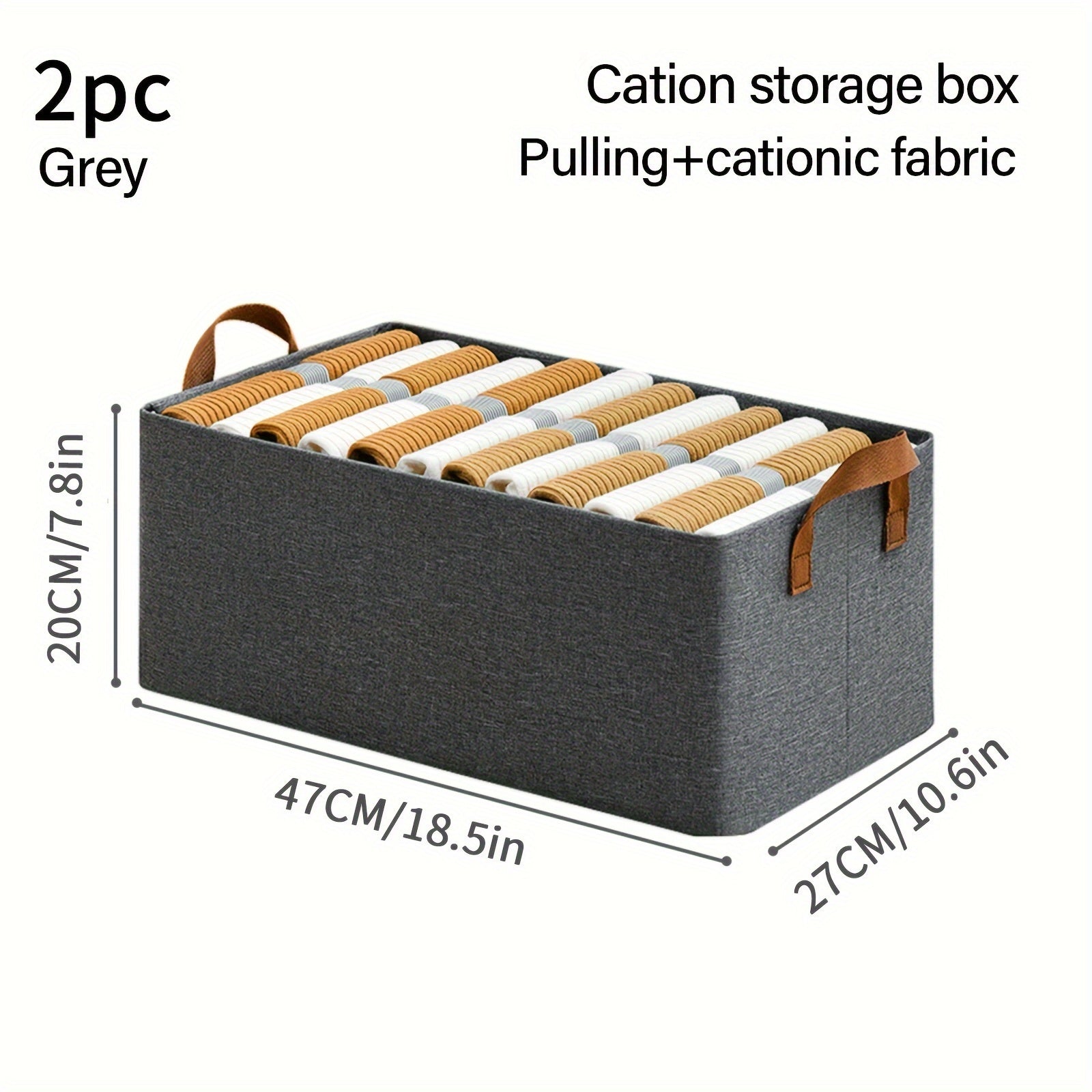 Juego de cuatro cestas de tela gris para ropa, ropa de cama y organización