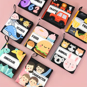 Мягкая тканевая книга для детей и малышей с высококонтрастными черно-белыми яркими иллюстрациями, нетоксичная образовательная игрушка