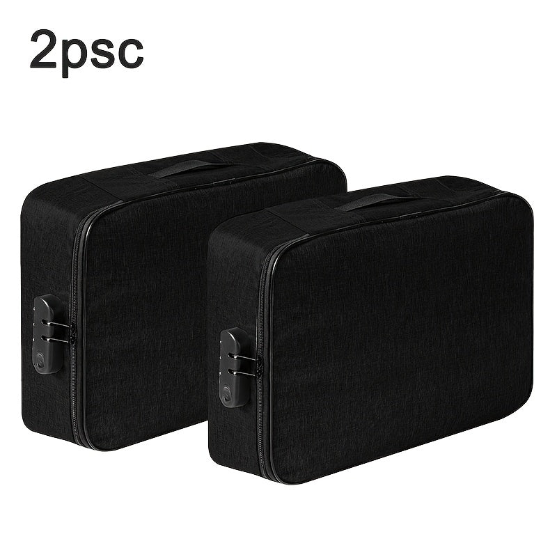 Lightweight Waterproof Oxford Cloth File Bag with Lock for Laptops and Documents