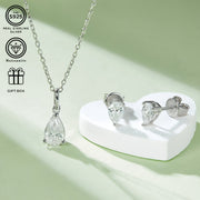 Moissanite Jewelry Set for Women 1/2 Carat Sterling Silver Necklace Earrings Wedding Gift