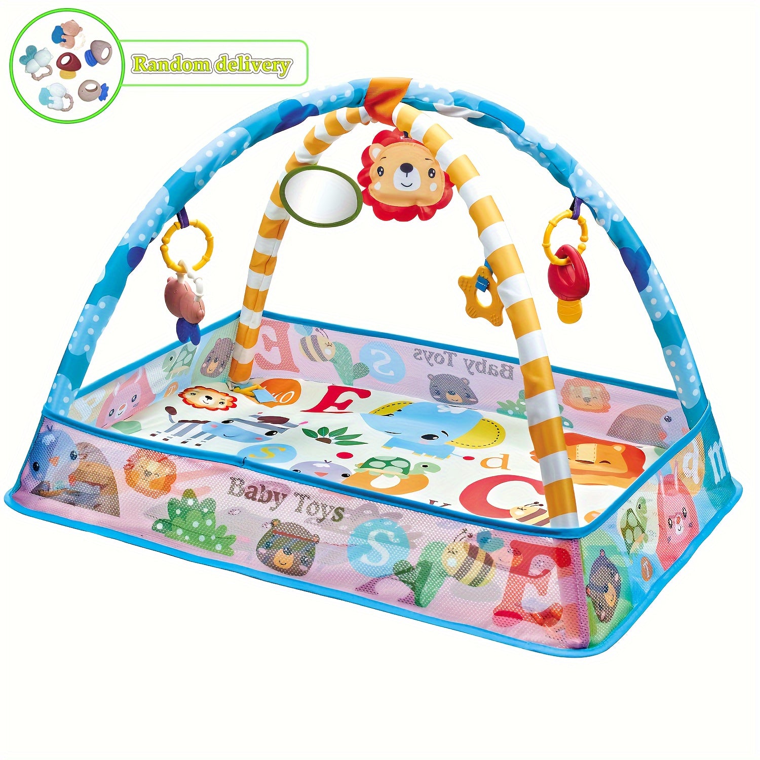 Colorful Play Mat with Activity Gym and Ball Pit for Infants and Toddlers