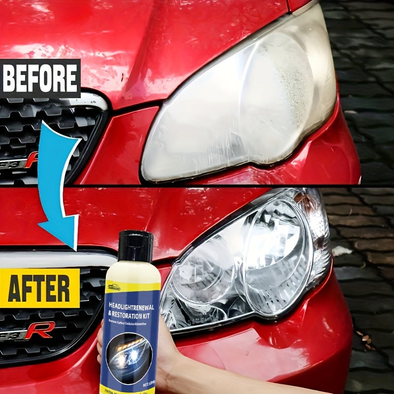 Universal Car Headlight Restoration Kit - Portable Polishing for Oxidation and Scratches