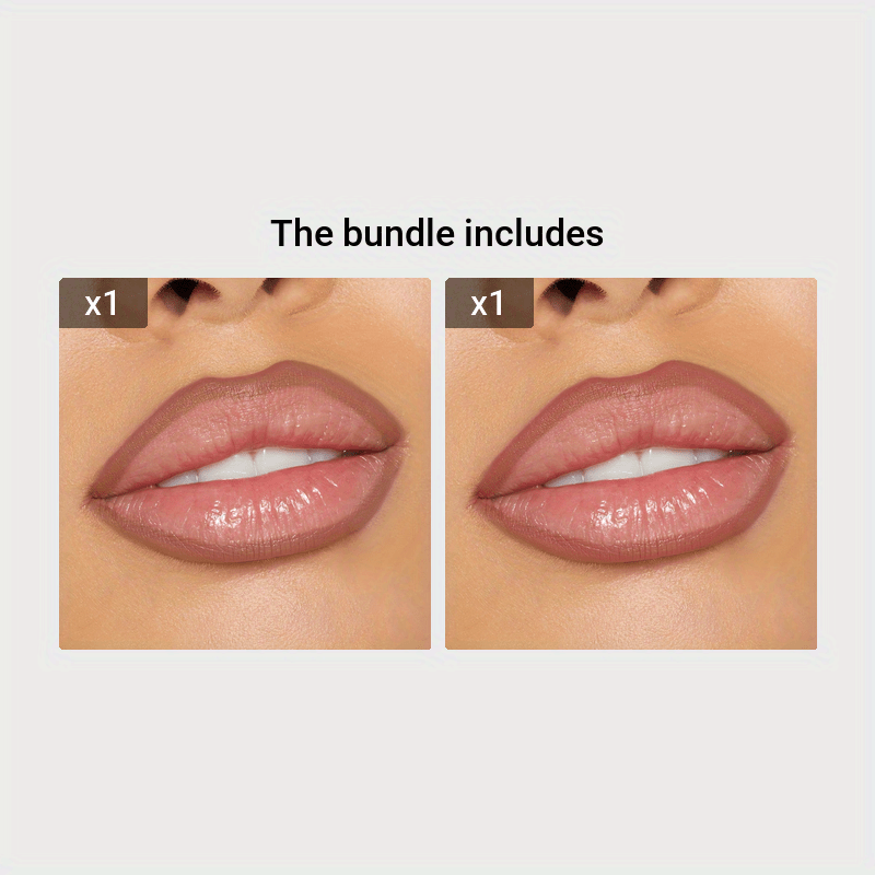 Set de lápiz labial mate y perfilador de labios para mujer, 12 colores nude berry, de larga duración