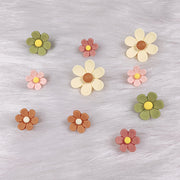 10Pcs Green and Pink Flower Shoe Charms, Layered Shoe Decorations for Summer