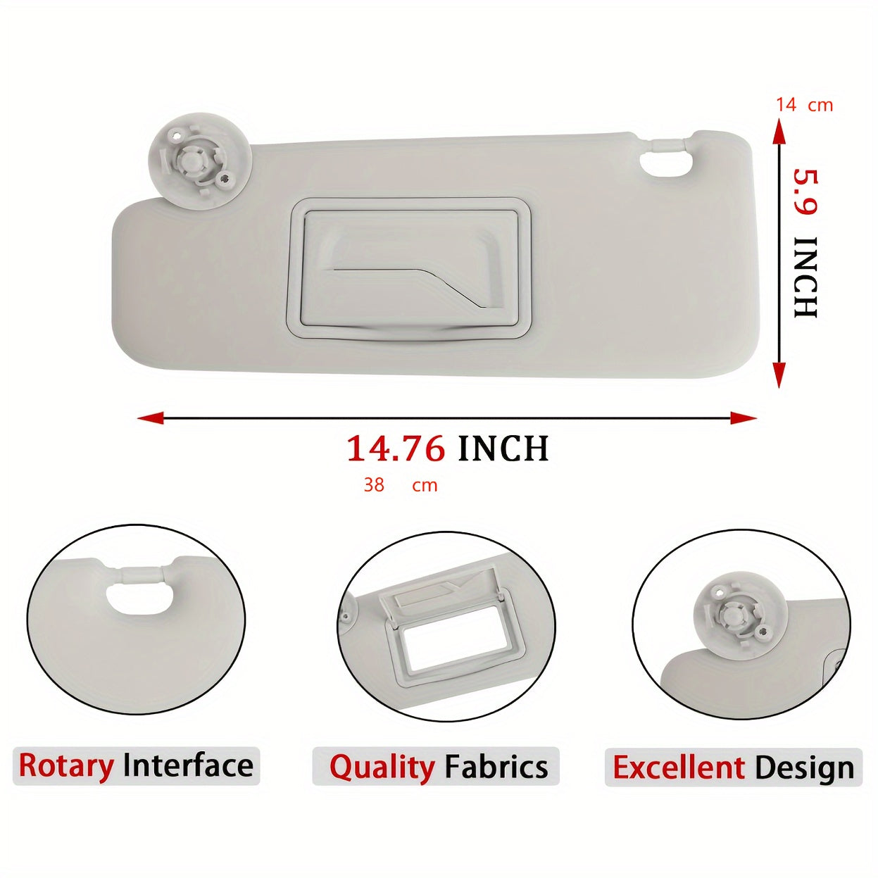 Car Sun Visor Gray For Chevrolet Sonic Spark 2012-2020 2013-2016