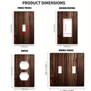 Wood Grain Wall Plate Cover for Light Switches 1-Gang or 2-Gang No Power Needed