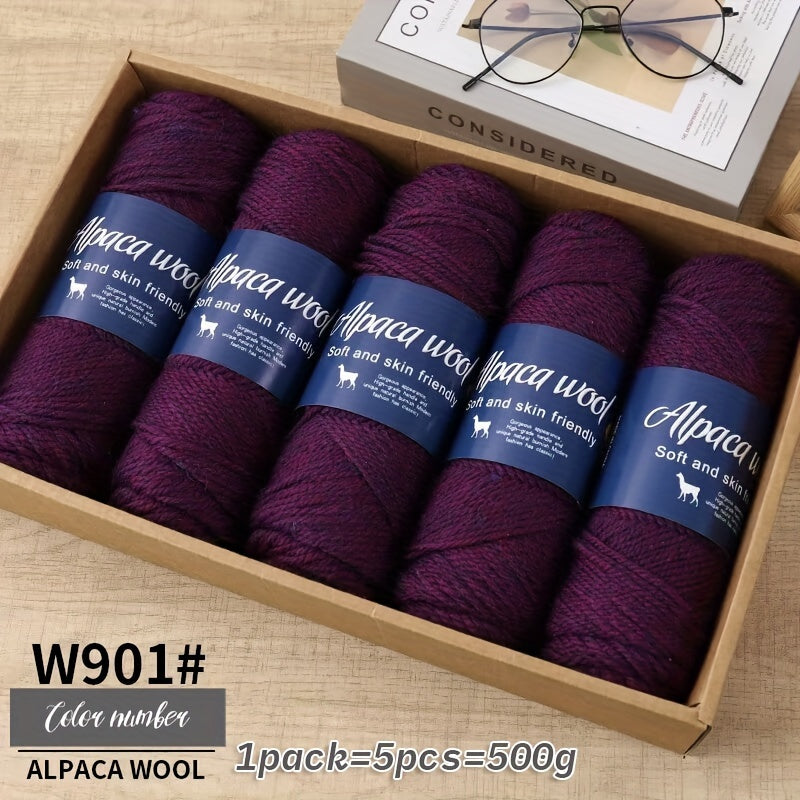 Multicolor Alpaca Wool Yarn Bundle 95 Percent Alpaca 5 Percent Polyester 100g Balls for Knitting Crocheting Winter Crafts