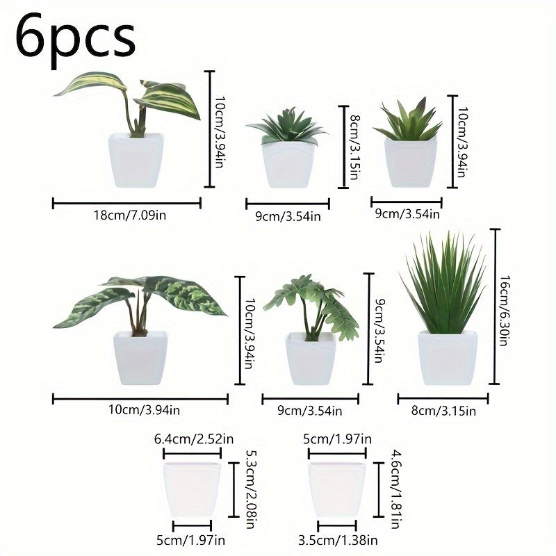 Artificial Succulent Plants Set of 6 for Indoor Decoration Nordic Style