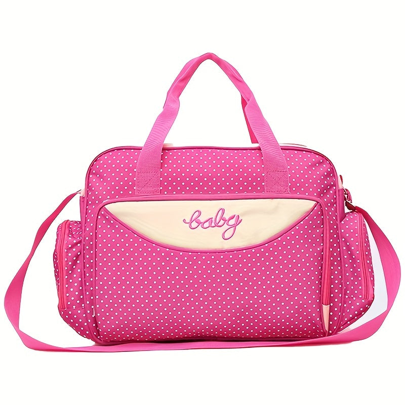 Polka Dot Diaper Bag for Moms Spacious Tote Shoulder Bag for Baby Care