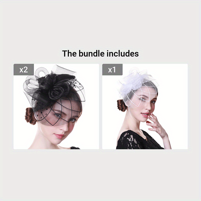 Mesh Flower Fascinator Hat for Women Tea Party Church Headwear