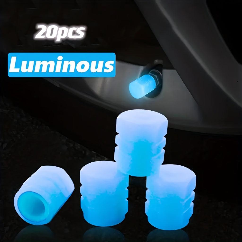 Universal Fluorescent Valve Stem Cap Set 4/8/12 Pcs Car Luminous Caps