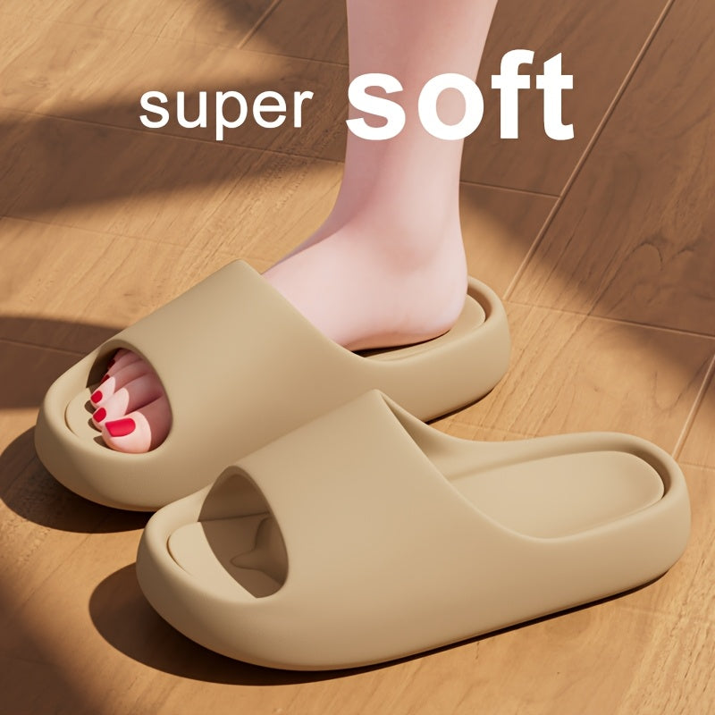 Women's Soft-Sole Quick-Dry Home Slippers Casual Solid Color Outdoor Thick-Soled