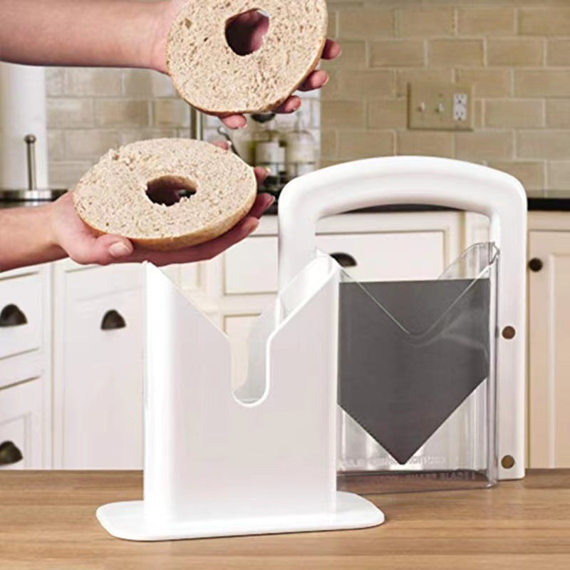 Cortador de bagels de plástico sin electricidad, diseño para rebanadas perfectas de bagels, regalo de Pascua