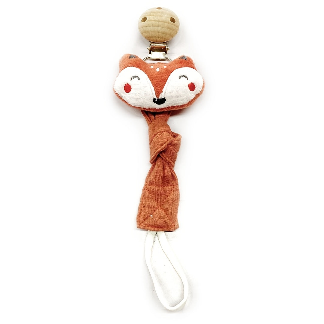 Juguete de dentición para bebé, clip de madera, elefante de peluche, sujetador de chupete de algodón para bebé niño y niña