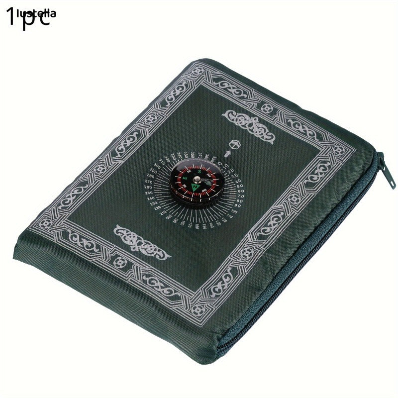 Waterproof Travel Prayer Mat for Muslims, Machine Washable, Black or Green