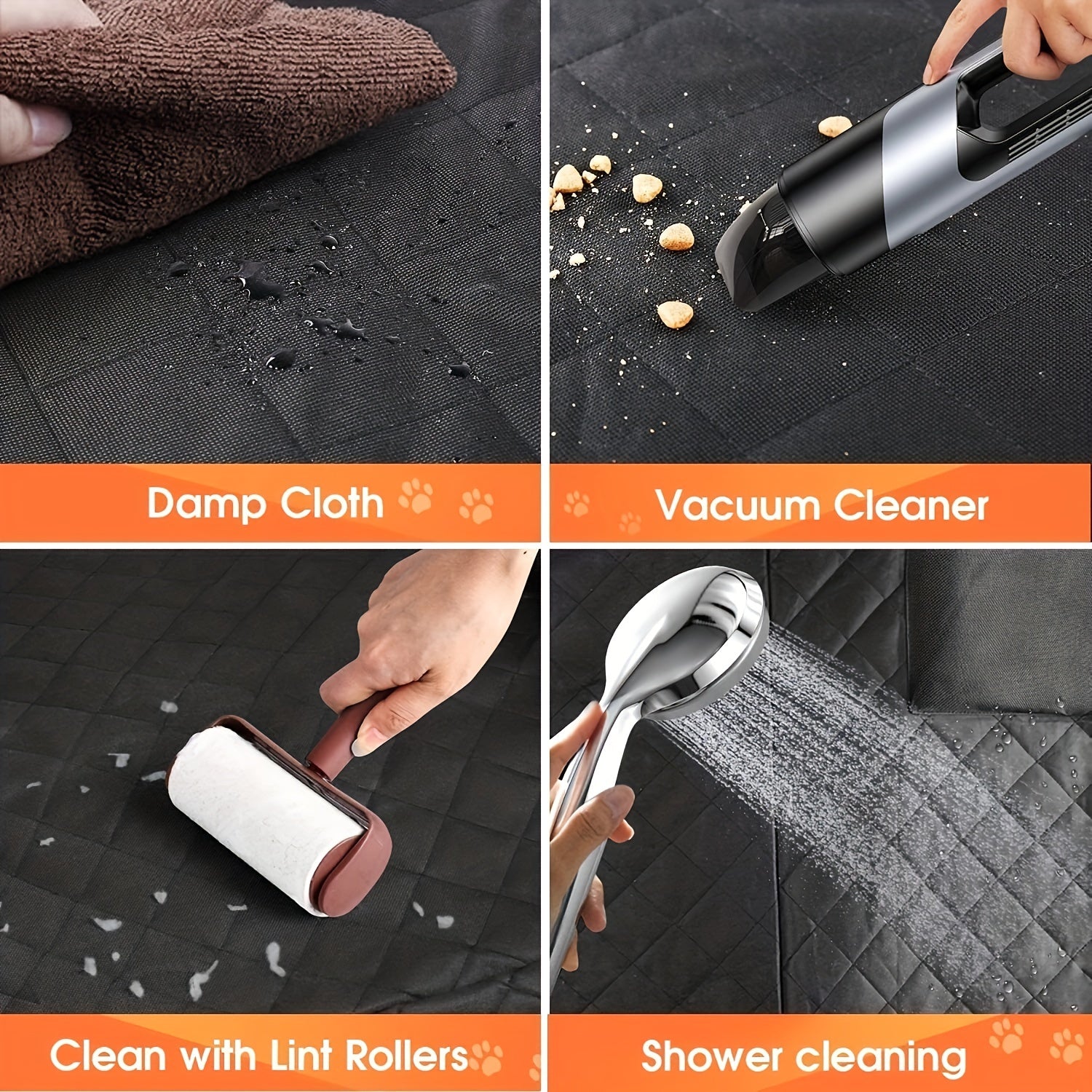 Polyester Dog Car Seat Cover Waterproof Non-Slip Scratch-Proof Seat Belt Openings for Cars Trucks SUVs