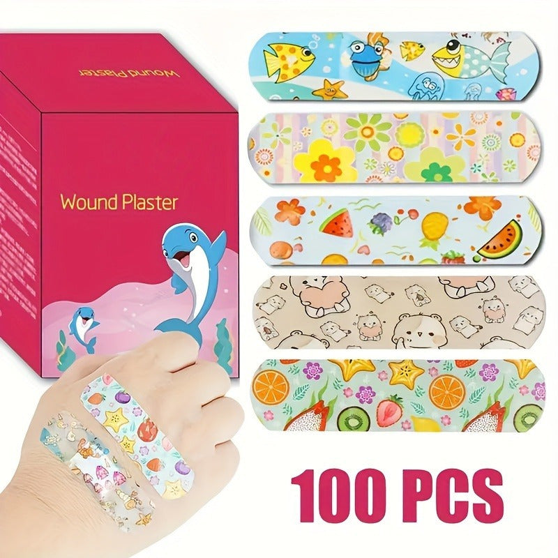 Kids Cartoon Bandages Soft Airy Strong Adhesive Wound Scrapes