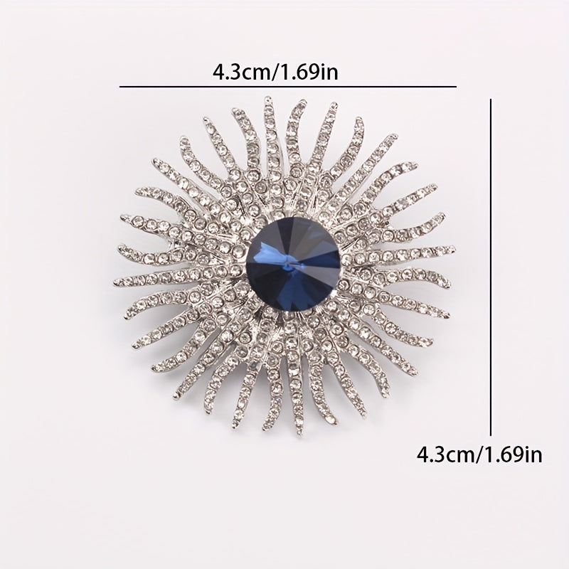 Sunflower Brooch Pin Alloy Rhinestones Fashion Accessory for Women