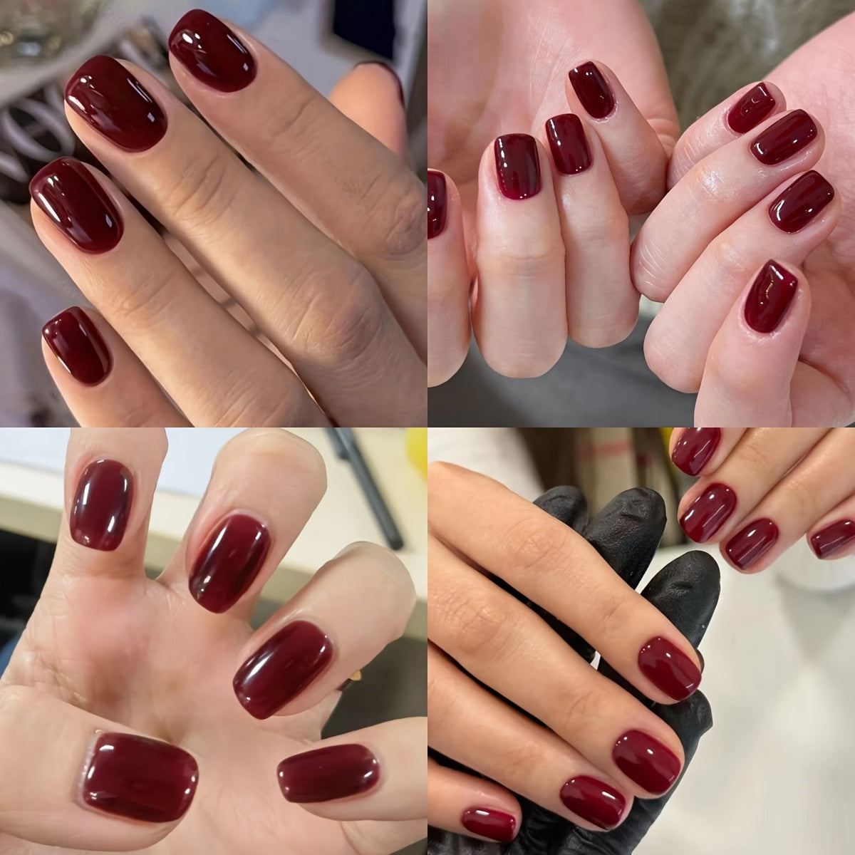 Ayollar uchun suv asosidagi lak, tez quriydi, uzoq davom etadi, burgundy rang, pedikюр va manikюр