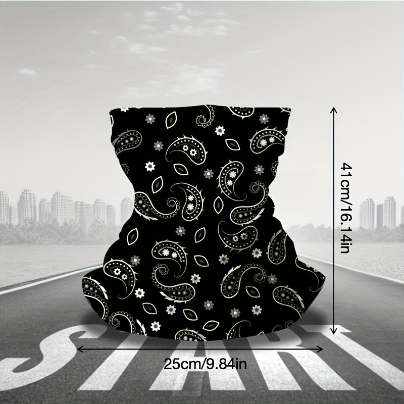 Стильная маска для лица с узором пейсли для защиты от солнца для женщин - дышащий, ветрозащитный воротник для рыбалки и велоспорта