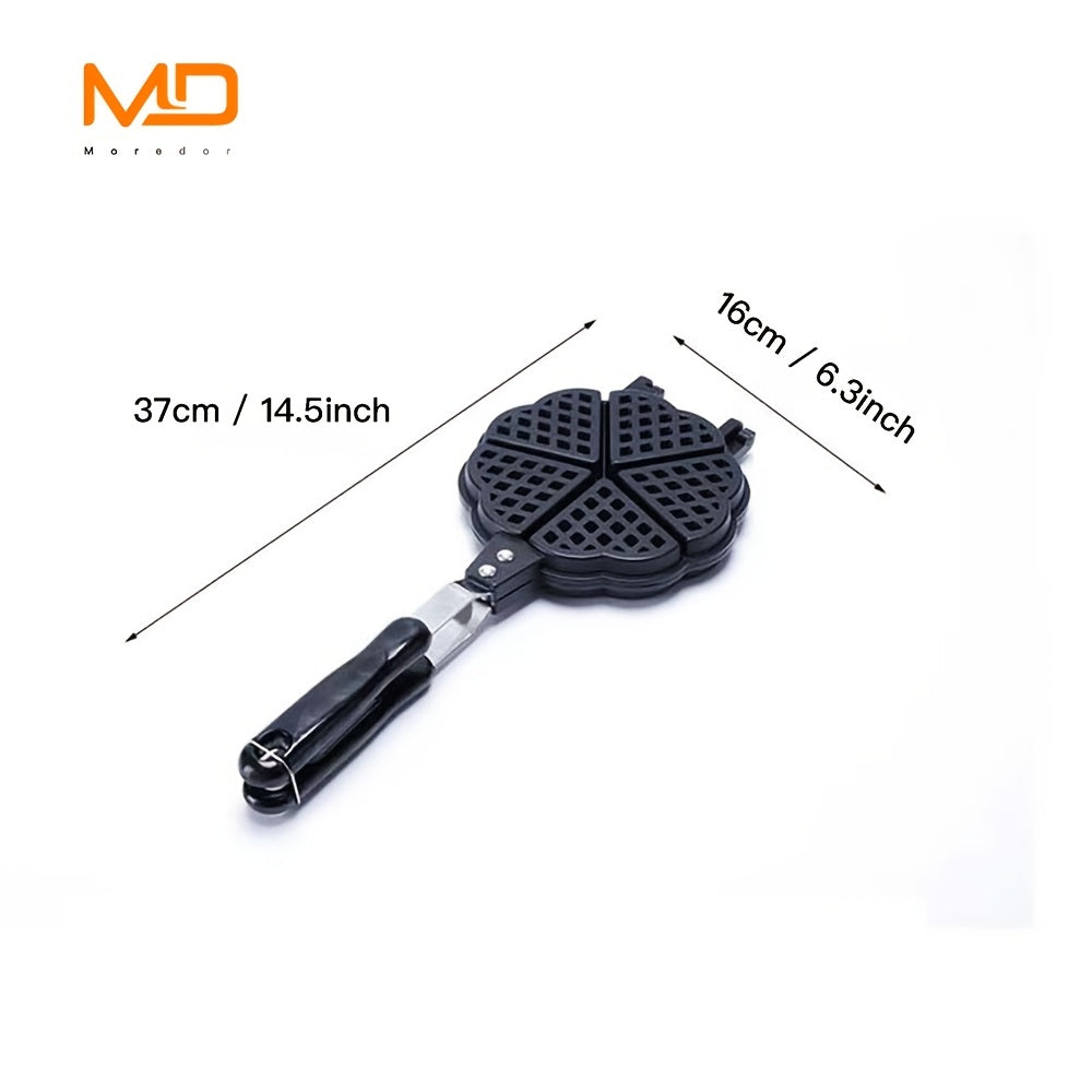 6 dyuymli yurak shaklidagi yopishqoq bo'lmagan vafli tayyorlagich, Belgiya vafli uchun teng issiqlik bilan