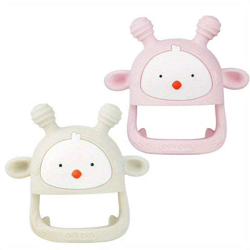 Silikon materialidan tayyorlangan chaqaloqlar uchun tish chiqargich o'yinchoq, bolalar uchun xavfsiz, chirqirash ovozi, 6-12 oylik bolalar uchun mos, BPA dan holi, hech qachon qo'lga tushmaydi (1/2 to'plam)