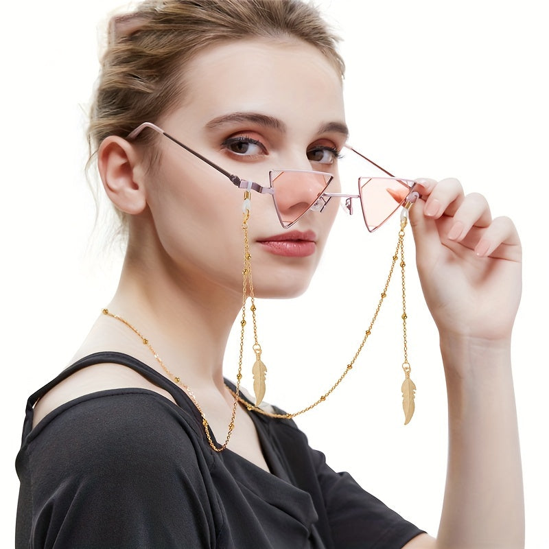 Pentagram Barglari Pendant Ko'zoynak Zanjir To'plami - Erkaklar va Ayollar uchun Zamonaviy Ko'zoynak Tasmali Egallovlar, Saqlovchi To'plar bilan. Metall Niqob Ko'zoynak Aksessuarlarini o'z ichiga oladi.