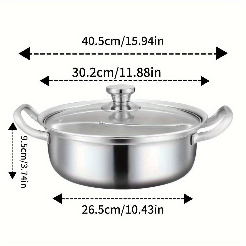 Stainless Steel Chinese Hot Pot Set with Double-Flavor and Magnetic Stove Compatibility