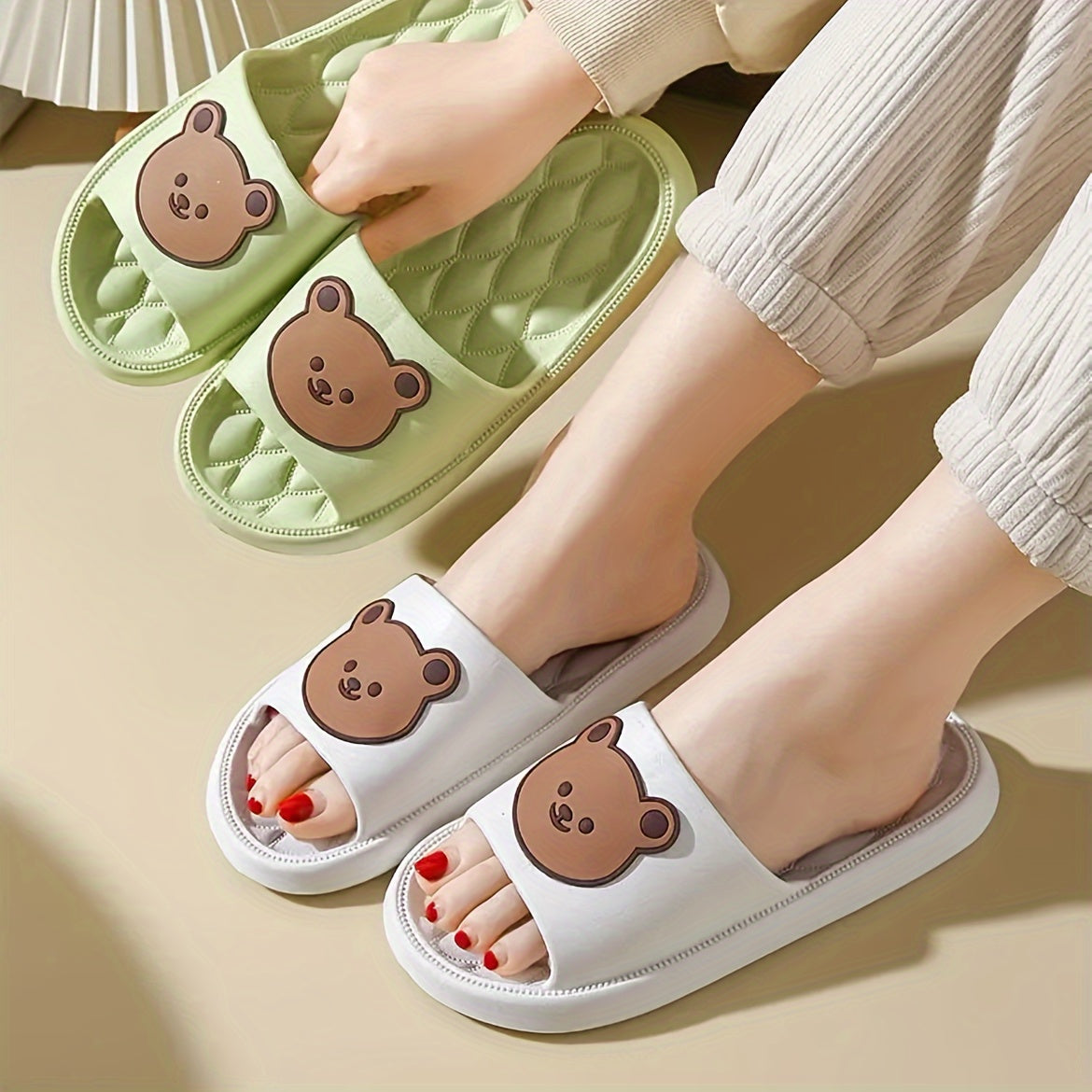Women's Cloud Slides Casual Slip-On Pillow Shower Shoes