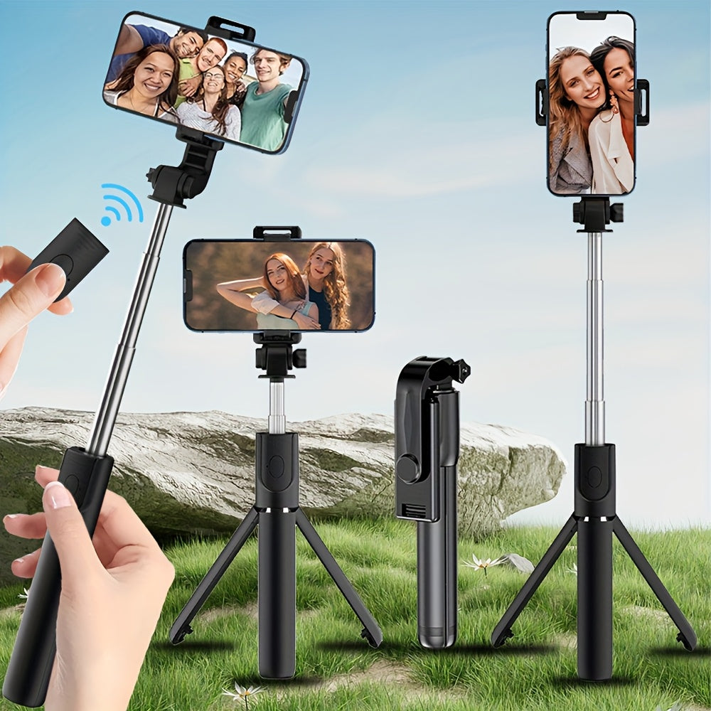 Selfie Stick Tripod with Wireless Remote and 360-Degree Rotation for Smartphones